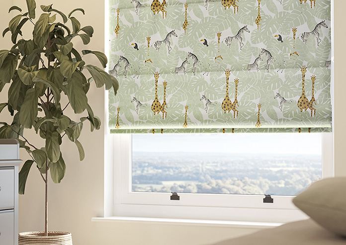 Wild Thing, Sage - Motorised Roman Blind - Image 5